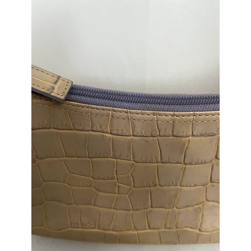 Kenneth Cole Cream Beige Croc Y2K Shoulder Bag Lilac Purple Classic Handbag Cute - Picture 3 of 10